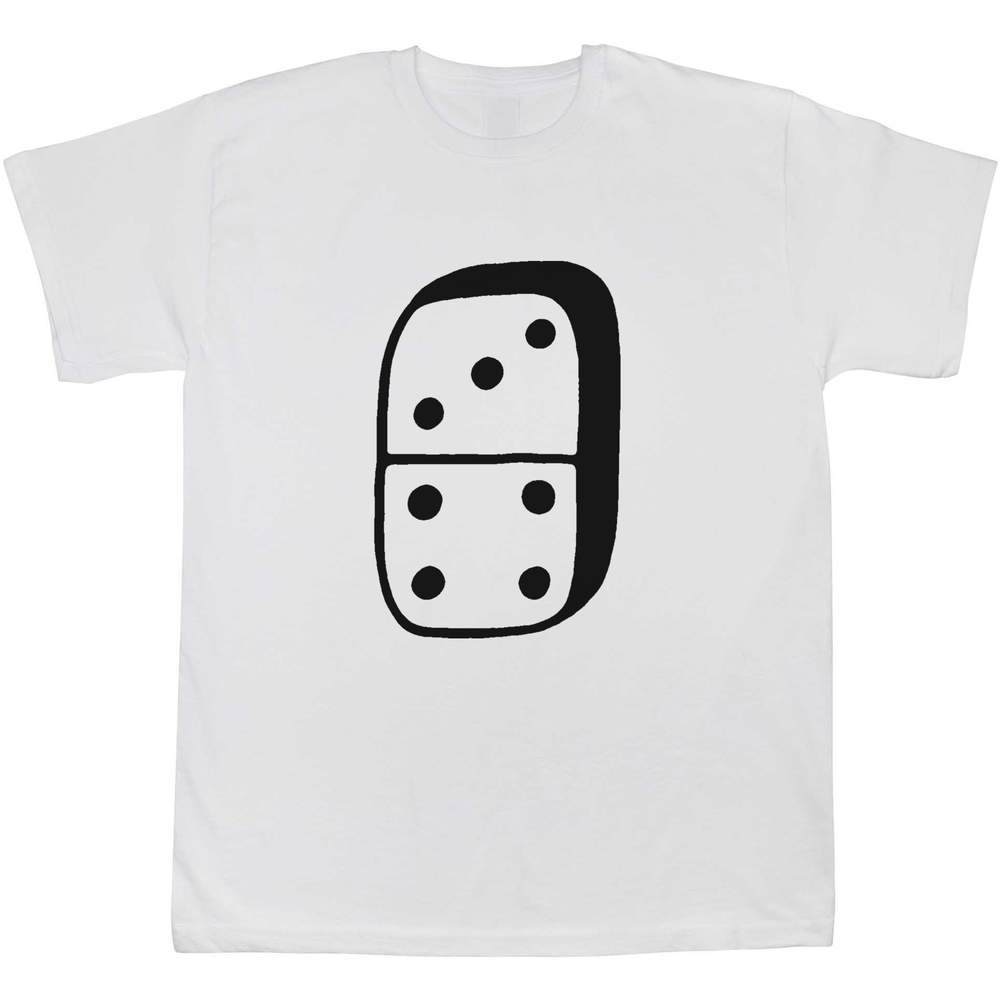 'Domino Piece' Kids T-Shirt - White, 14-15 Years - Graphic Tee, 100% Cotton Short Sleeve Top for Boys and Girls (TS00204462)