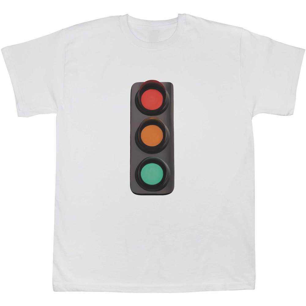 'Traffic Light' Kids T-Shirt - White, 14-15 Years - Graphic Tee, 100% Cotton Short Sleeve Top for Boys and Girls (TS00225273)