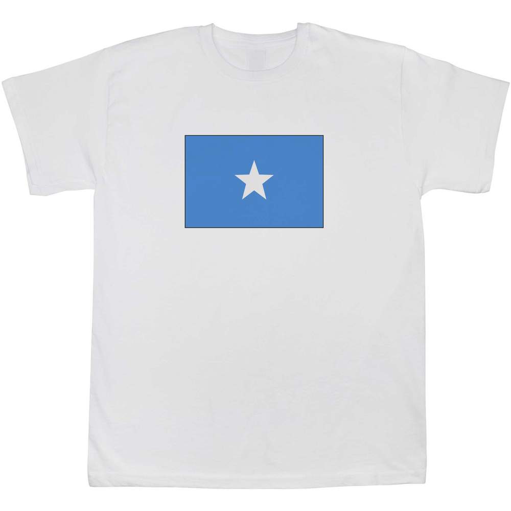 'Somalia Flag' Kids T-Shirt - White, 14-15 Years - Graphic Tee, 100% Cotton Short Sleeve Top for Boys and Girls (TS00225840)