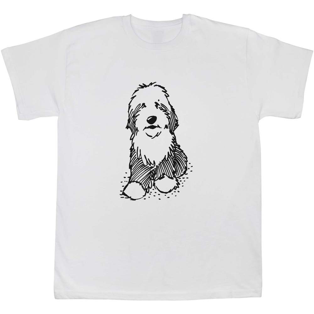 14-15 Years 'Old English Sheepdog' Children's / Kid's T-Shirt (White) (TS00232138)