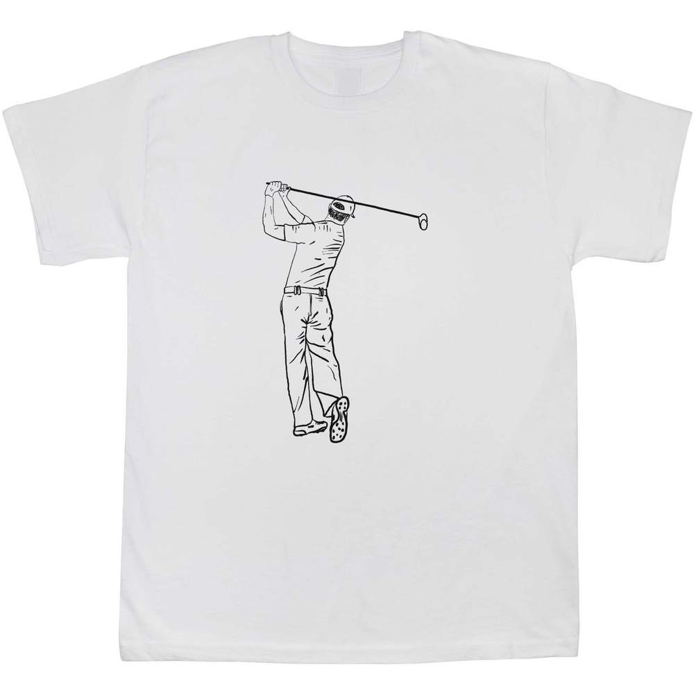 'Golf Swing' Kids T-Shirt - White, 14-15 Years - Graphic Tee, 100% Cotton Short Sleeve Top for Boys and Girls (TS00232642)