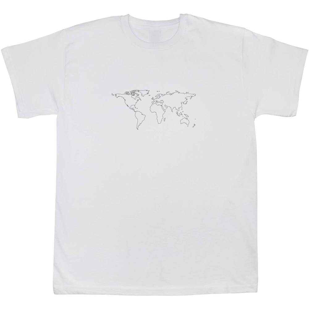 14-15 Years 'World Map' Children's / Kid's T-Shirt (White) (TS00256183)
