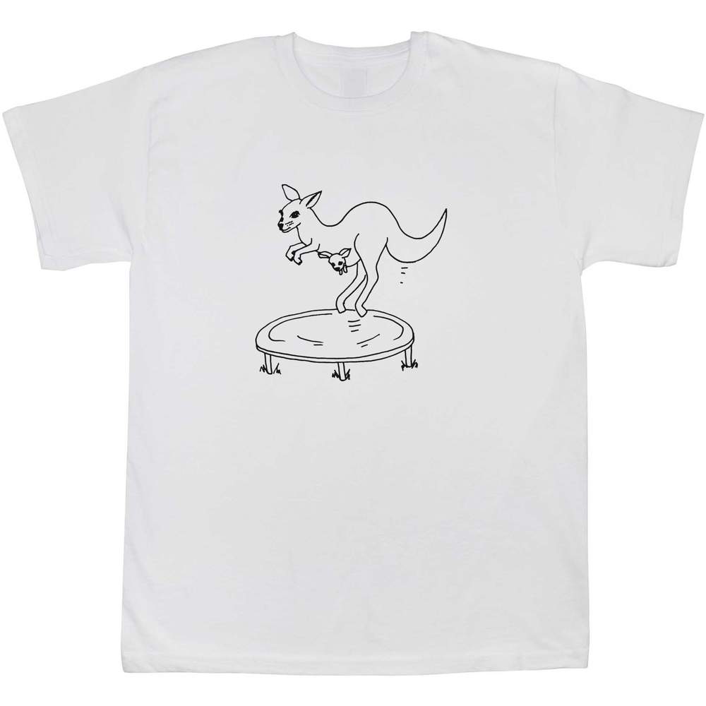 14-15 Years 'Kangaroo On Trampoline' Children's / Kid's T-Shirt (White) (TS00295334)