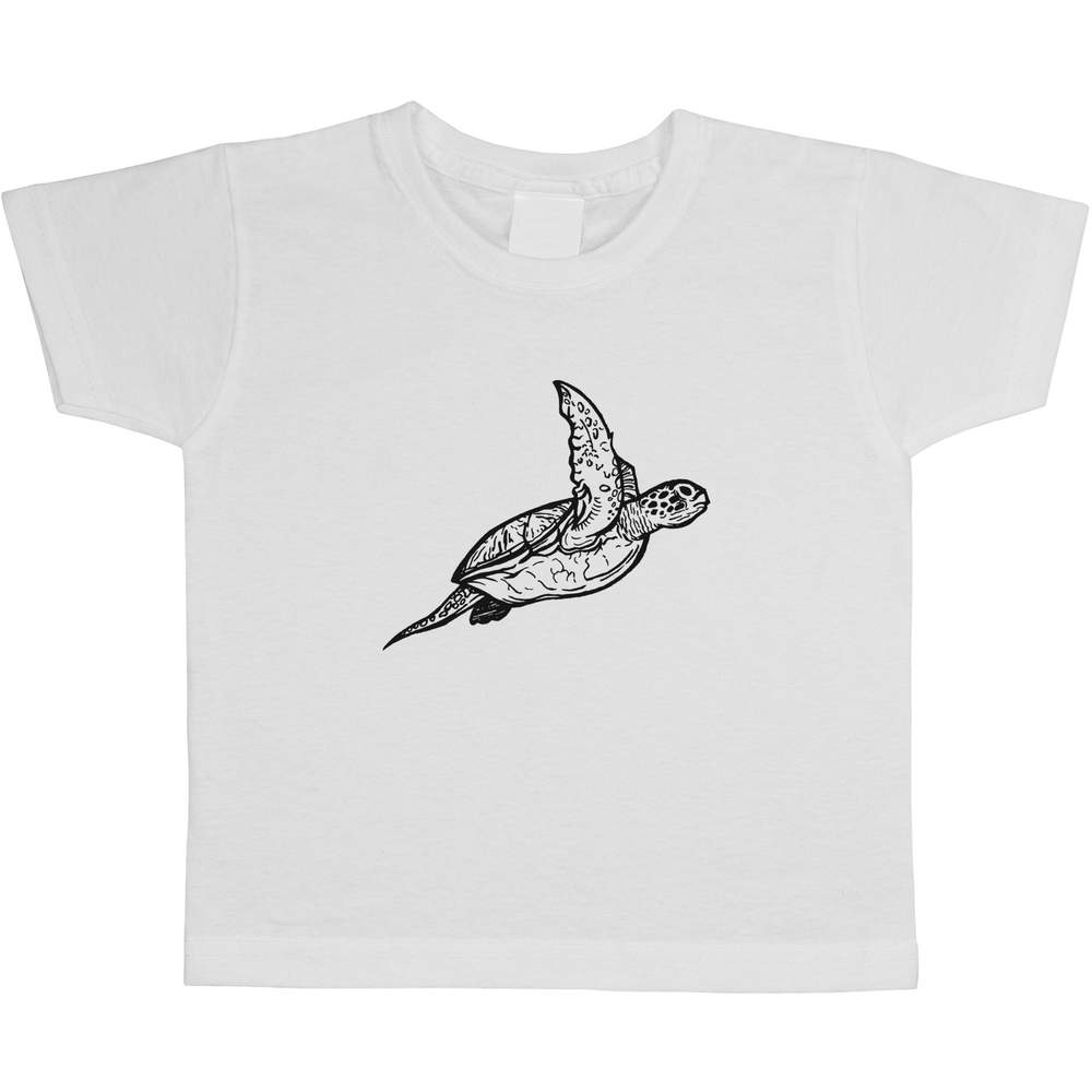 'Sea Turtle' Kids Cotton T-Shirt - Graphic Tee / Short Sleeve Top for Boys and Girls (TS006611)