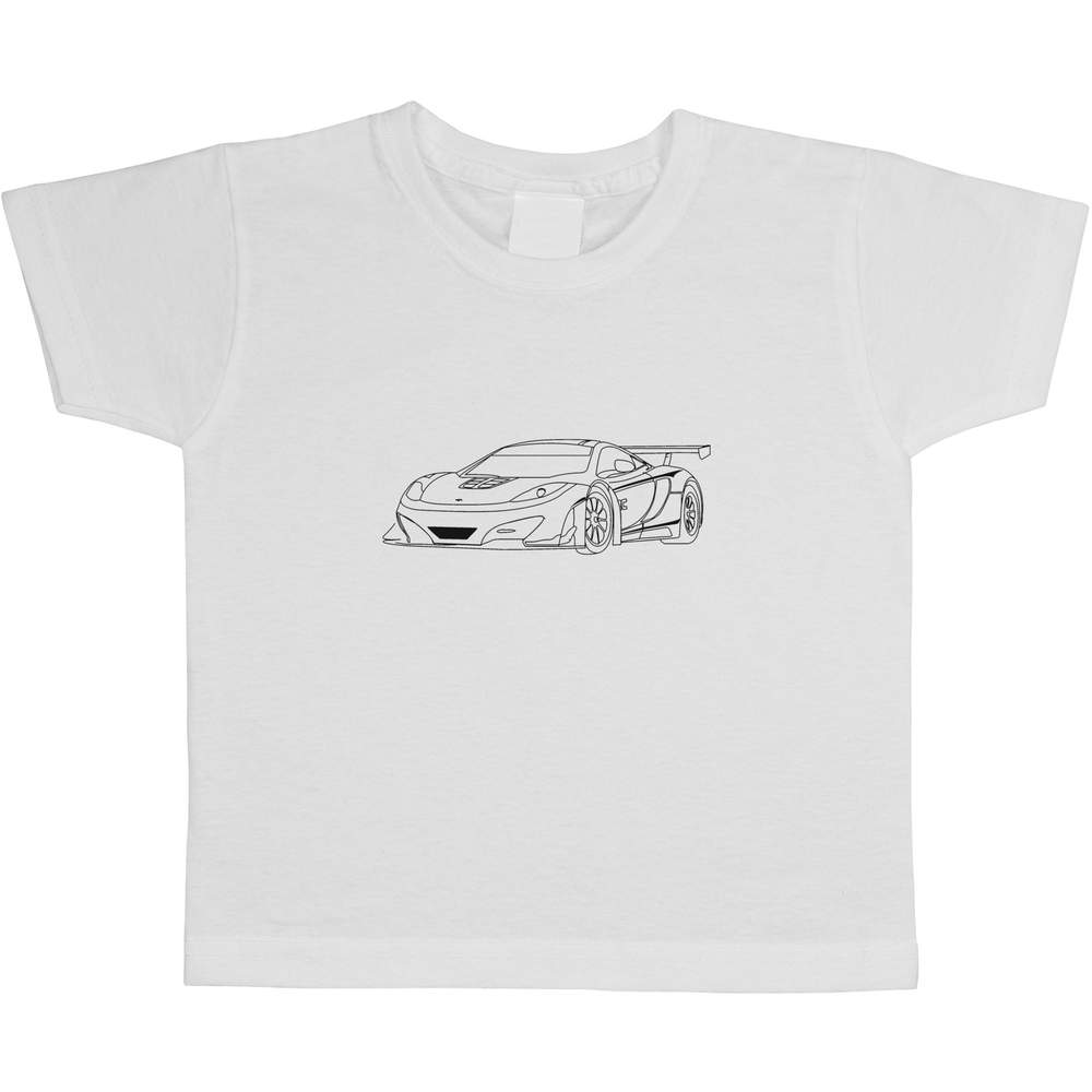 'Sports Car' Kids Cotton T-Shirt - Graphic Tee / Short Sleeve Top for Boys and Girls (TS006850)