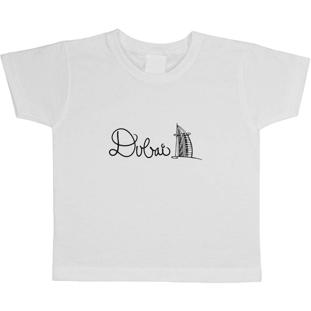 'Dubai Text' Kids Cotton T-Shirt - Graphic Tee / Short Sleeve Top for Boys and Girls (TS015999)