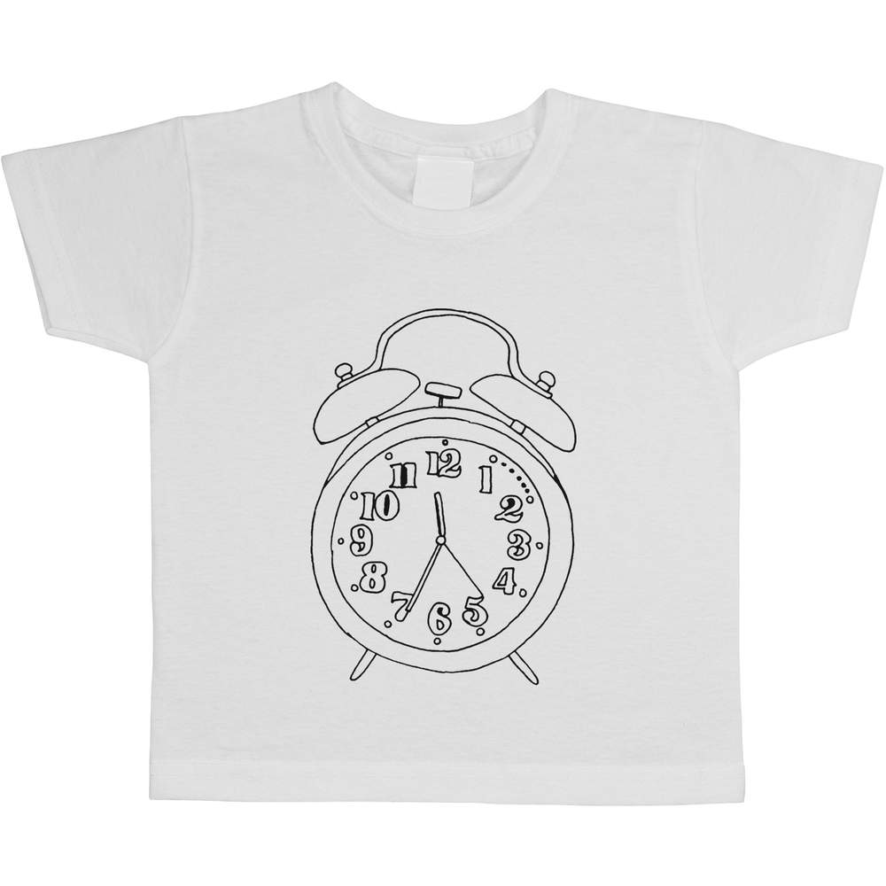 'Alarm Clock' Kids Cotton T-Shirt - Graphic Tee / Short Sleeve Top for Boys and Girls (TS018197)