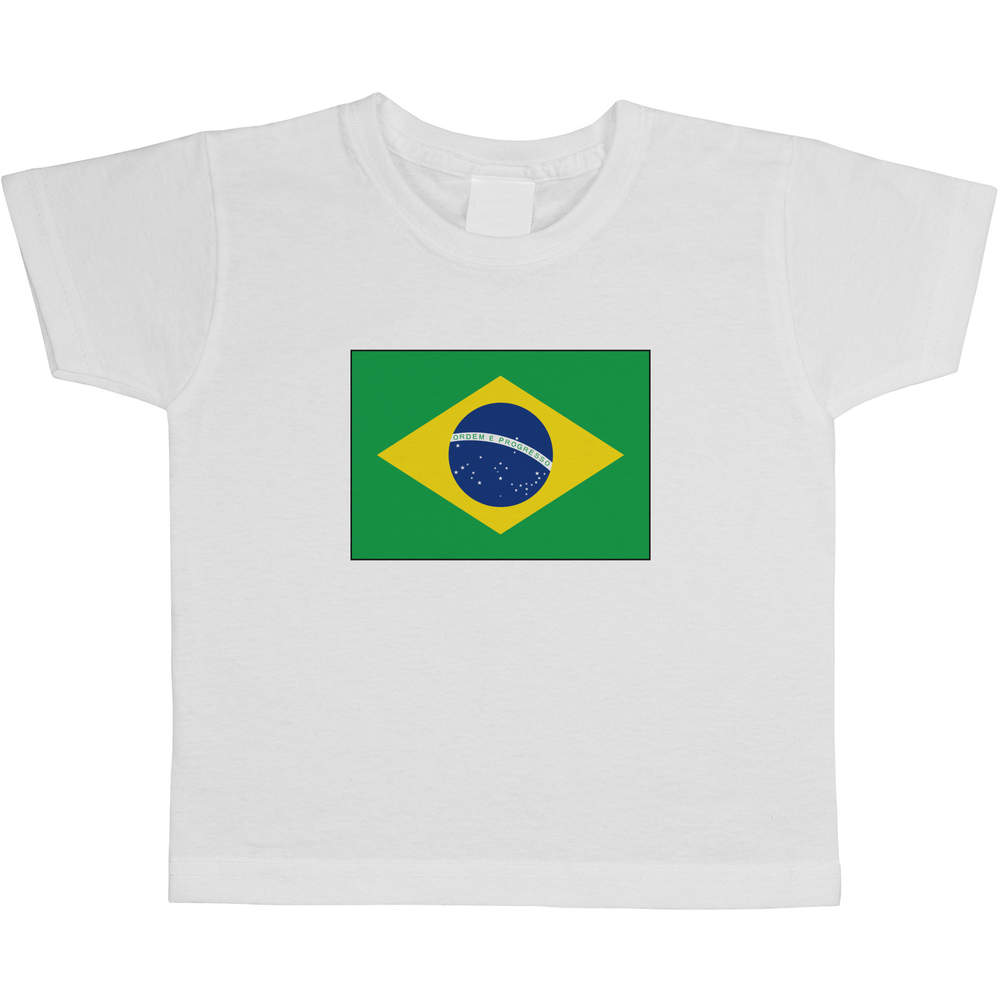 'Brazil Flag' Children's / Kid's Cotton T-Shirts (TS023045)