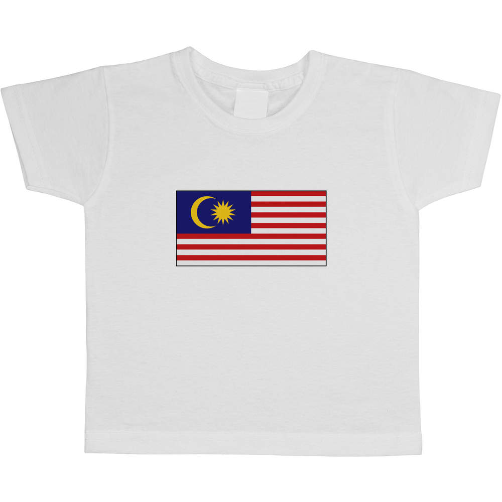 'Malaysia Flag' Kids Cotton T-Shirt - Graphic Tee / Short Sleeve Top for Boys and Girls (TS023912)