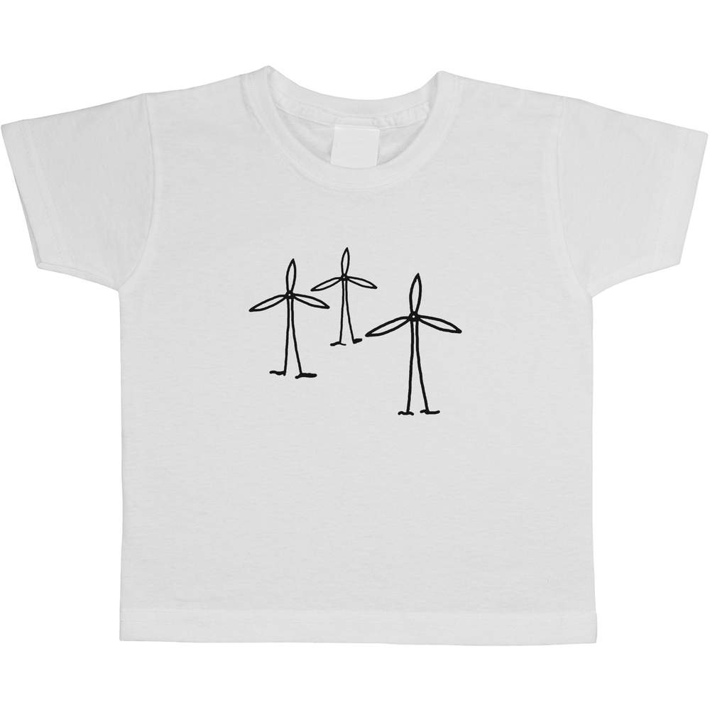 'Wind Turbines' Kids Cotton T-Shirt - Graphic Tee / Short Sleeve Top for Boys and Girls (TS026339)
