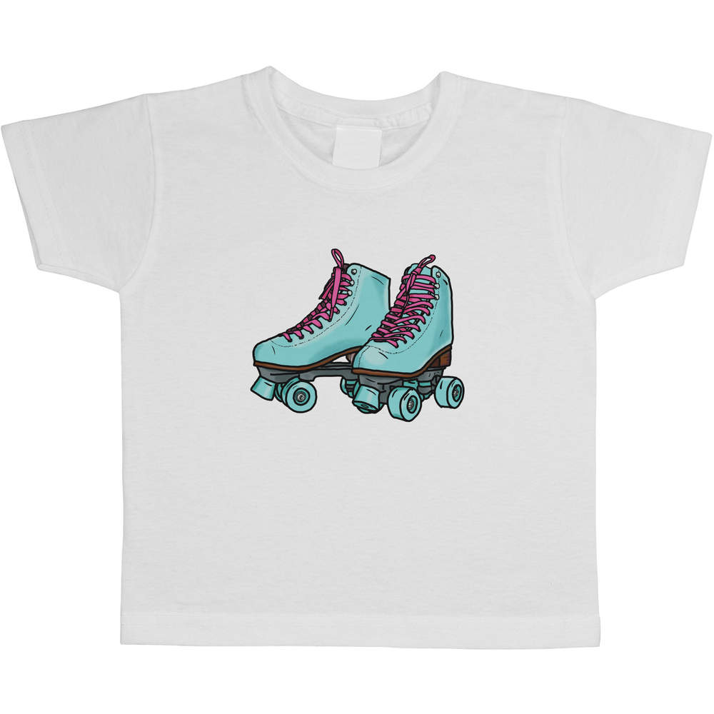 'Roller Skates' Kids Cotton T-Shirt - Graphic Tee / Short Sleeve Top for Boys and Girls (TS026764)