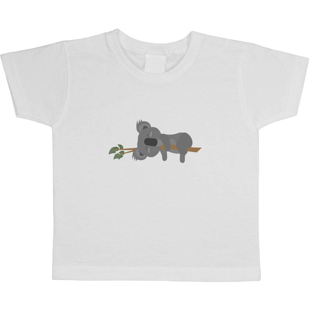 'Sleeping Koala' Kids Cotton T-Shirt - Graphic Tee / Short Sleeve Top for Boys and Girls (TS028171)