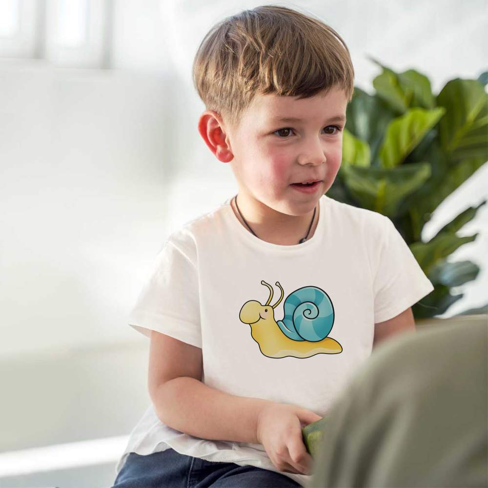 'Happy Snail' Children's / Kid's Cotton T-Shirts (TS028735) - Picture 5 of 9