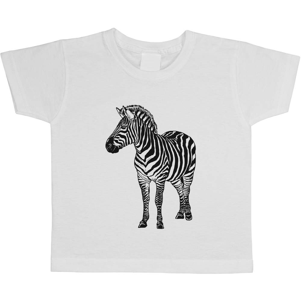 'Zebra' Kids Cotton T-Shirt - Graphic Tee / Short Sleeve Top for Boys and Girls (TS029062)