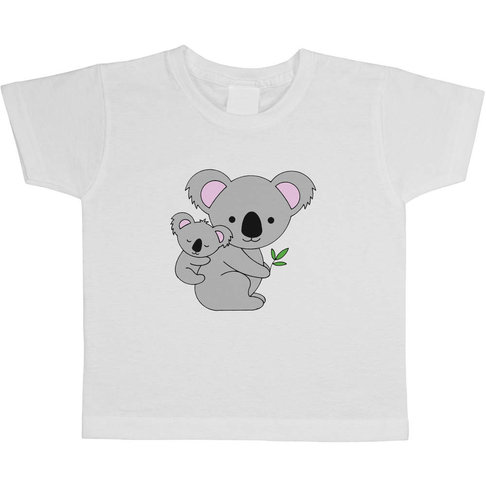 'Koala Mother' Kids Cotton T-Shirt - Tender Mother And Joey Embrace - Graphic Tee / Short Sleeve Top for Boys and Girls (TS029343)