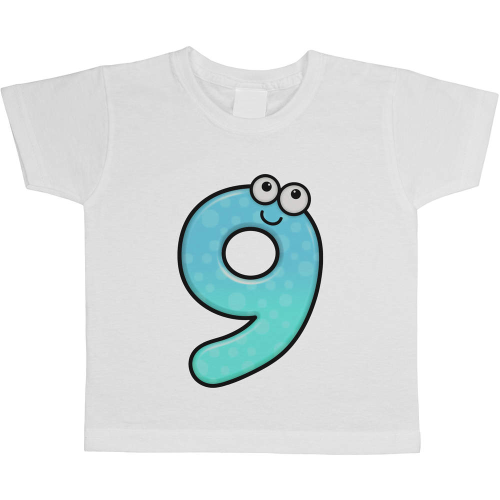 'Happy Number Nine' Children's / Kid's Cotton T-Shirts (TS029399) - Picture 4 of 9