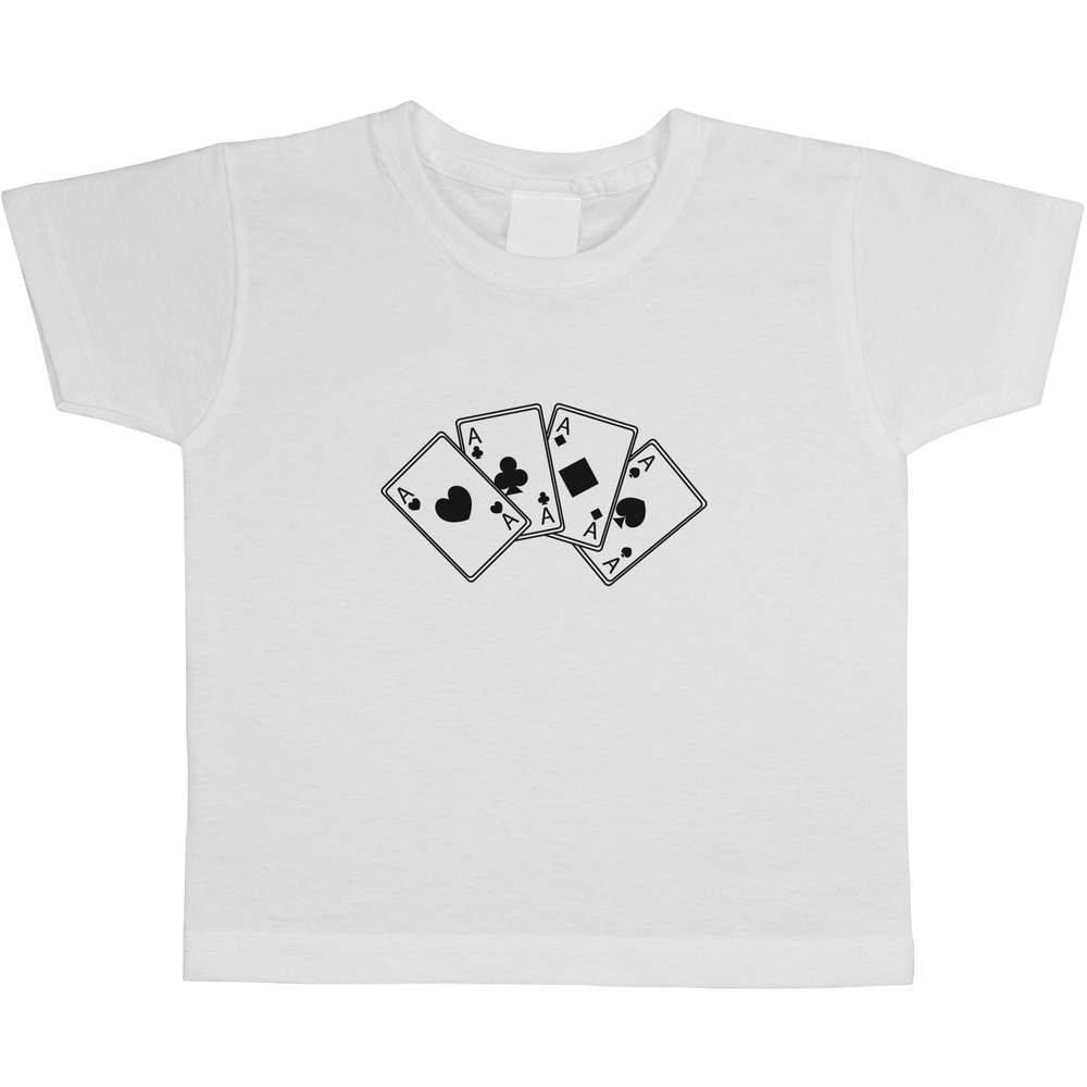'Aces Playing Cards' Kids Cotton T-Shirt - Graphic Tee / Short Sleeve Top for Boys and Girls (TS029989)