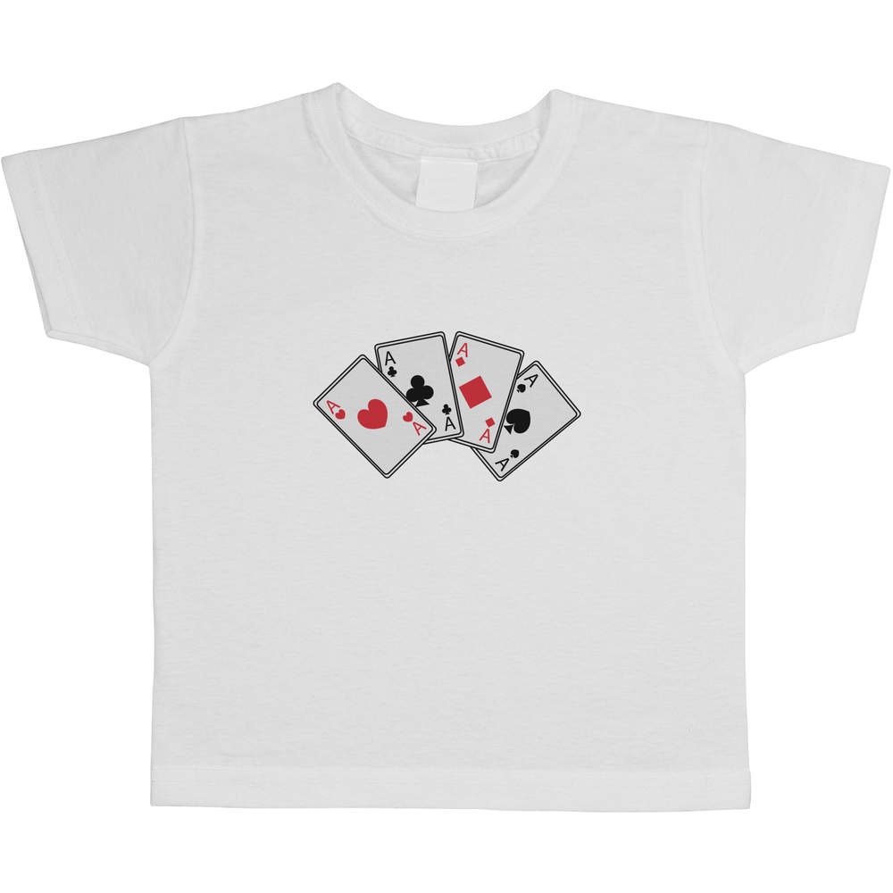 'Aces Playing Cards' Kids Cotton T-Shirt - Graphic Tee / Short Sleeve Top for Boys and Girls (TS029990)