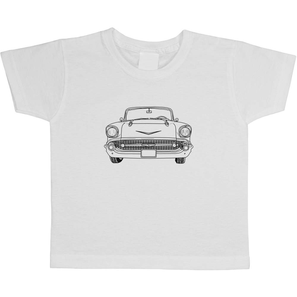 'Classic Car' Kids Cotton T-Shirt - Graphic Tee / Short Sleeve Top for Boys and Girls (TS030335)