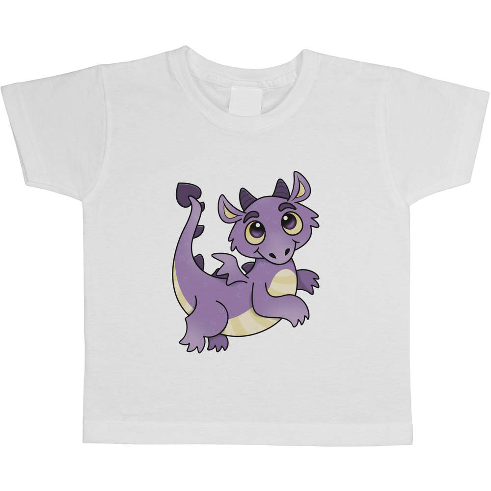 'Purple Dragon' Kids Cotton T-Shirt - Graphic Tee / Short Sleeve Top for Boys and Girls (TS030495)