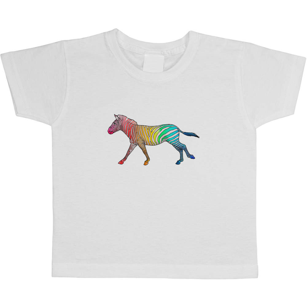 'Rainbow Zebra' Children's / Kid's Cotton T-Shirts (TS034745)
