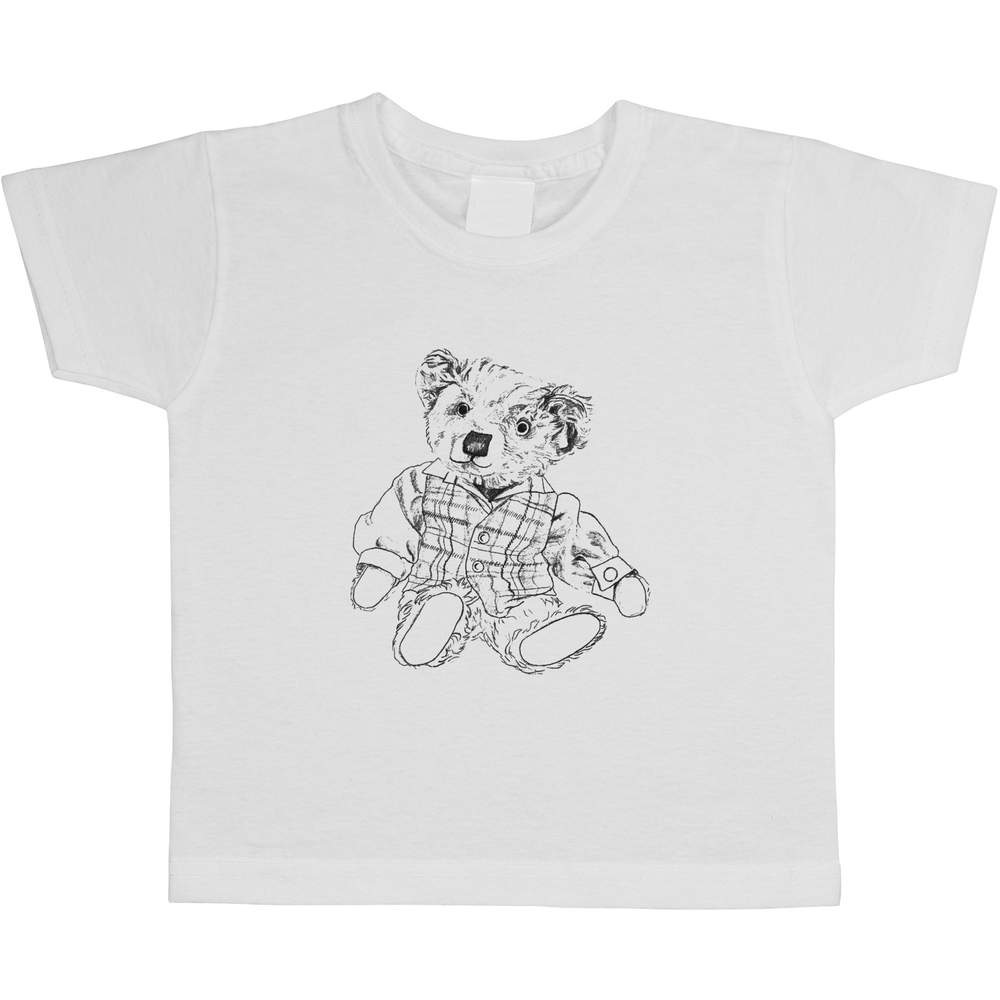 'Teddy Bear in Tweed' Children's / Kid's Cotton T-Shirts (TS035915)