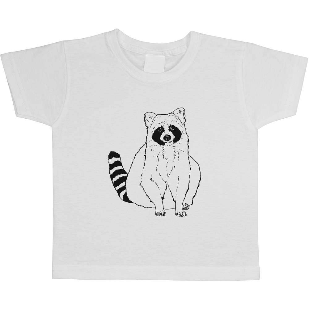 'Sitting Raccoon' Children's / Kid's Cotton T-Shirts (TS035933)
