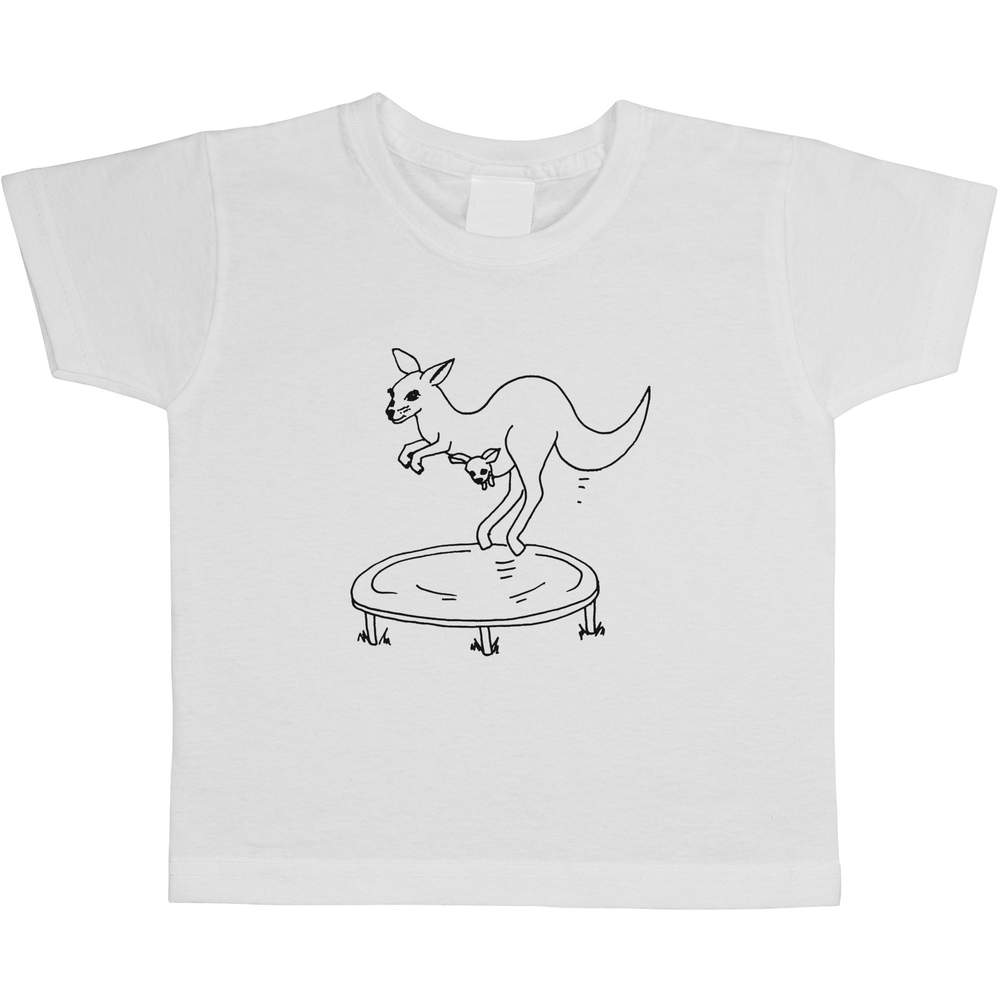 'Kangaroo On Trampoline' Children's / Kid's Cotton T-Shirts (TS037201)