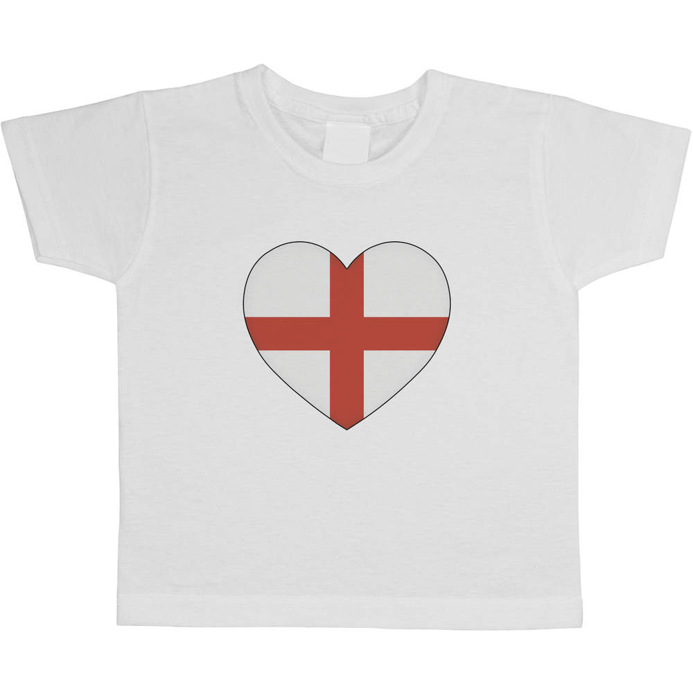 'England Flag Love Heart' Children's / Kid's Cotton T-Shirts (TS038243) - Picture 4 of 9