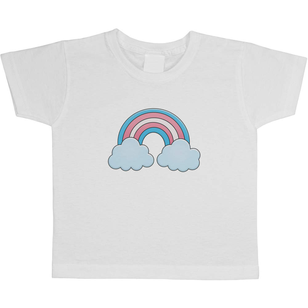 'Trans Pride Rainbow' Kids Cotton T-Shirt - Graphic Tee / Short Sleeve Top for Boys and Girls (TS040395)