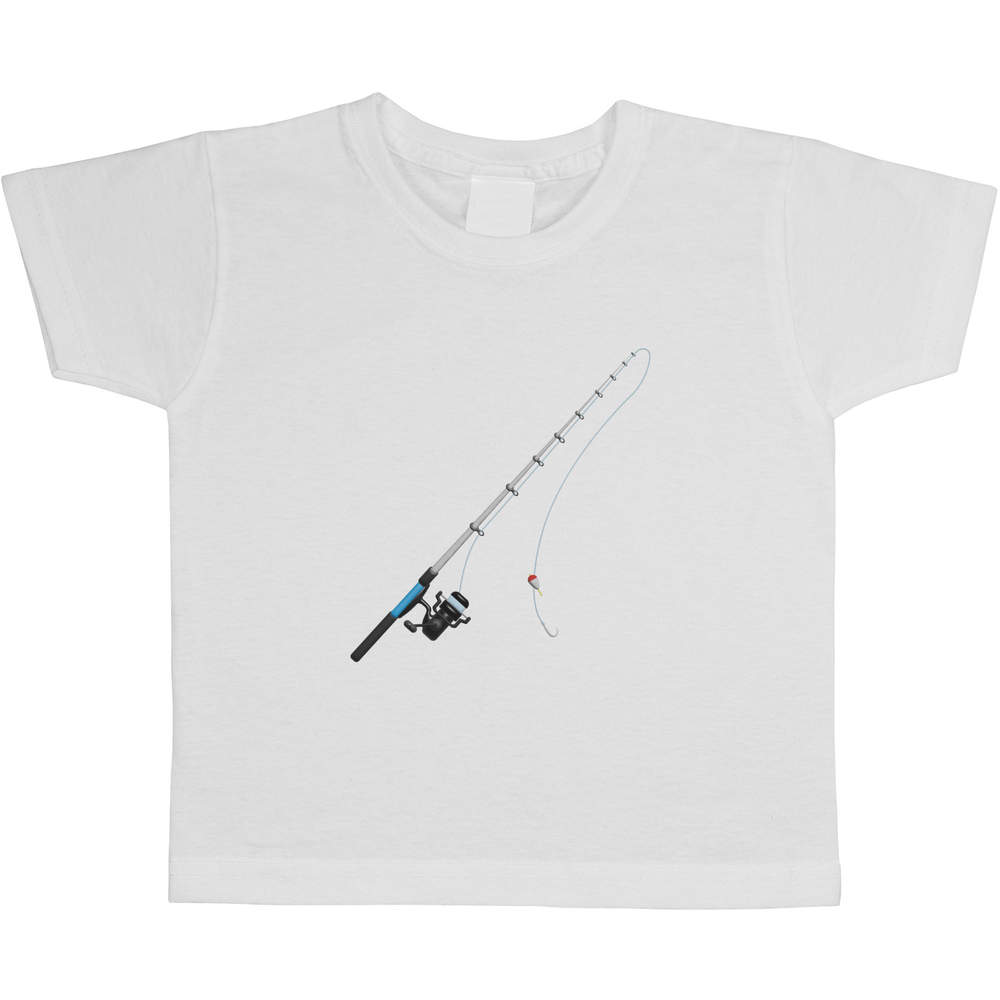'Fishing Rod' Kids Cotton T-Shirt - Graphic Tee / Short Sleeve Top for Boys and Girls (TS041475)