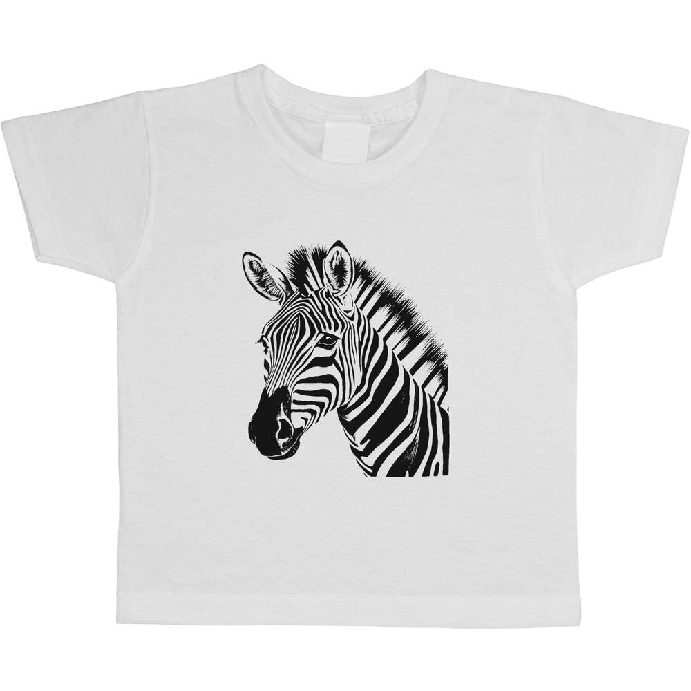 'zebra' Kids Cotton T-Shirt - Graphic Tee / Short Sleeve Top for Boys and Girls (TS042610)