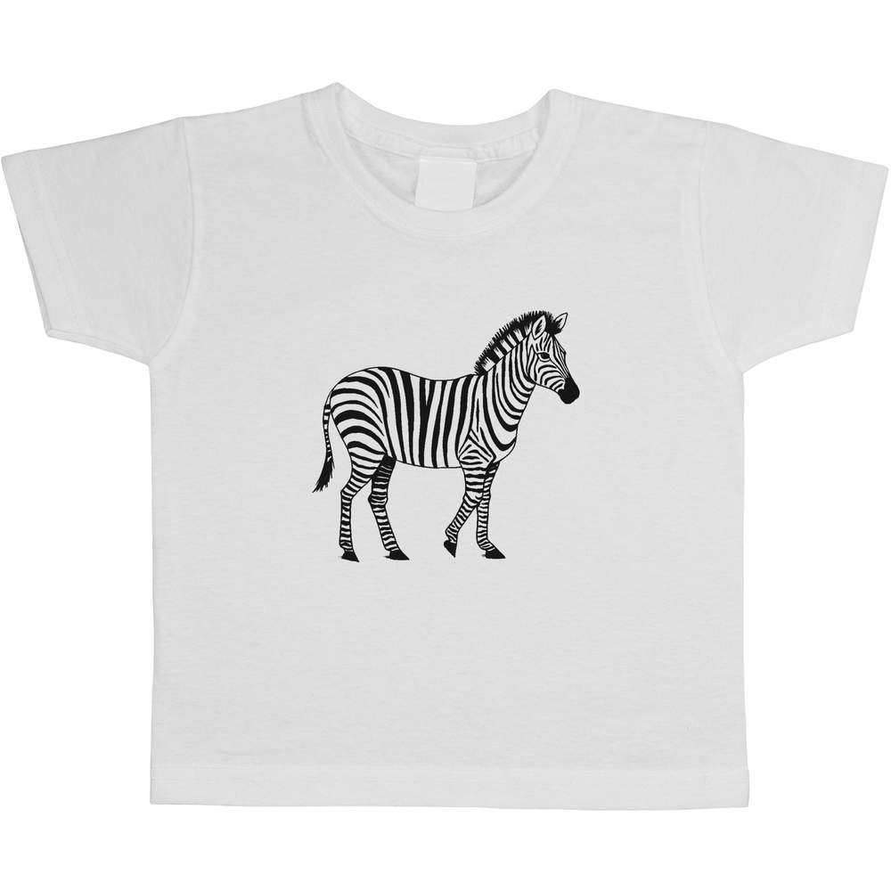 'Zebra' Kids Cotton T-Shirt - Graphic Tee / Short Sleeve Top for Boys and Girls (TS043254)