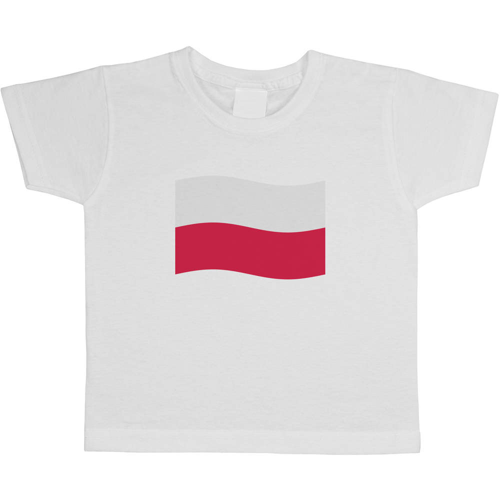'Waving Polish Flag' Children's / Kid's Cotton T-Shirts (TS044257)