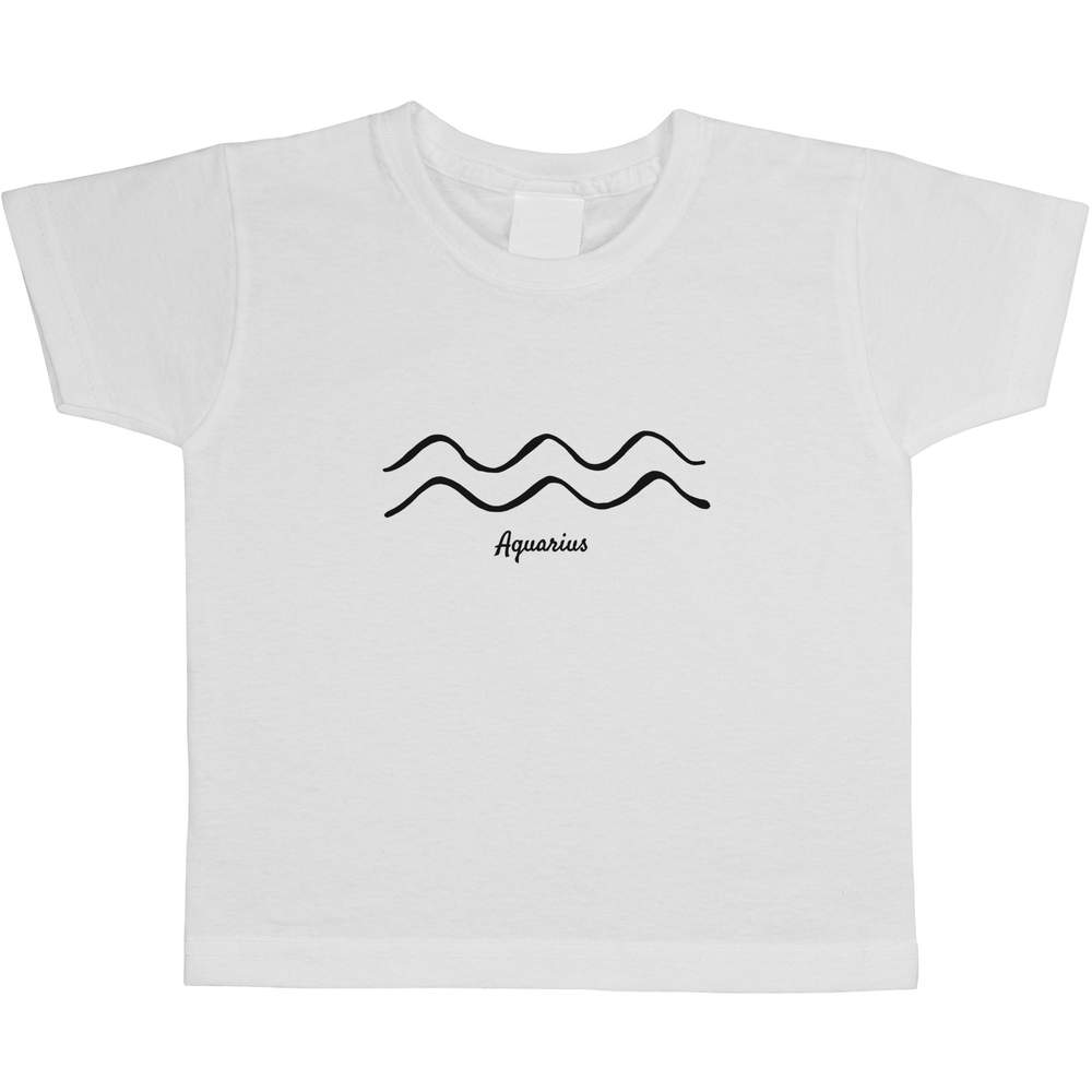 'Aquarius Zodiac Symbol' Children's / Kid's Cotton T-Shirts (TS044321)