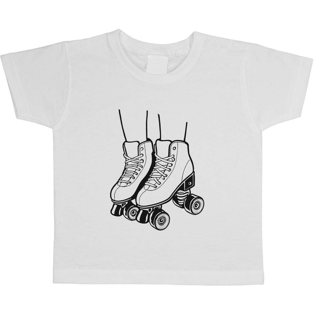 'Roller Skates' Kids Cotton T-Shirt - Graphic Tee / Short Sleeve Top for Boys and Girls (TS044999)