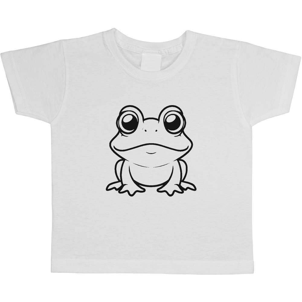 'Cute Frog Sitting' Children's / Kid's Cotton T-Shirts (TS045823)