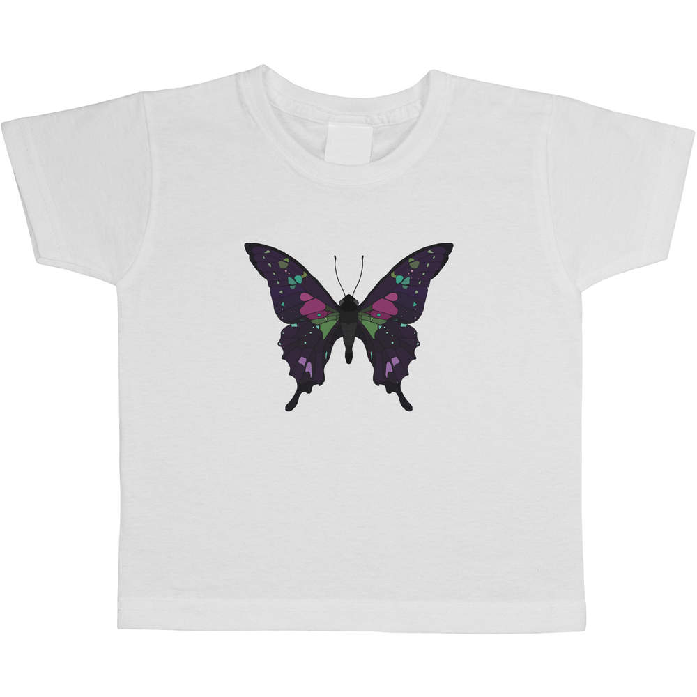 3-4 Years 'Bright Botanical Butterfly ' Children's / Kid's T-Shirt (White) (TS00401956)