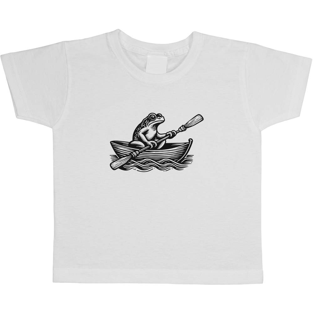 'Frog In A Rowing Boat' Children's / Kid's Cotton T-Shirts (TS048586)