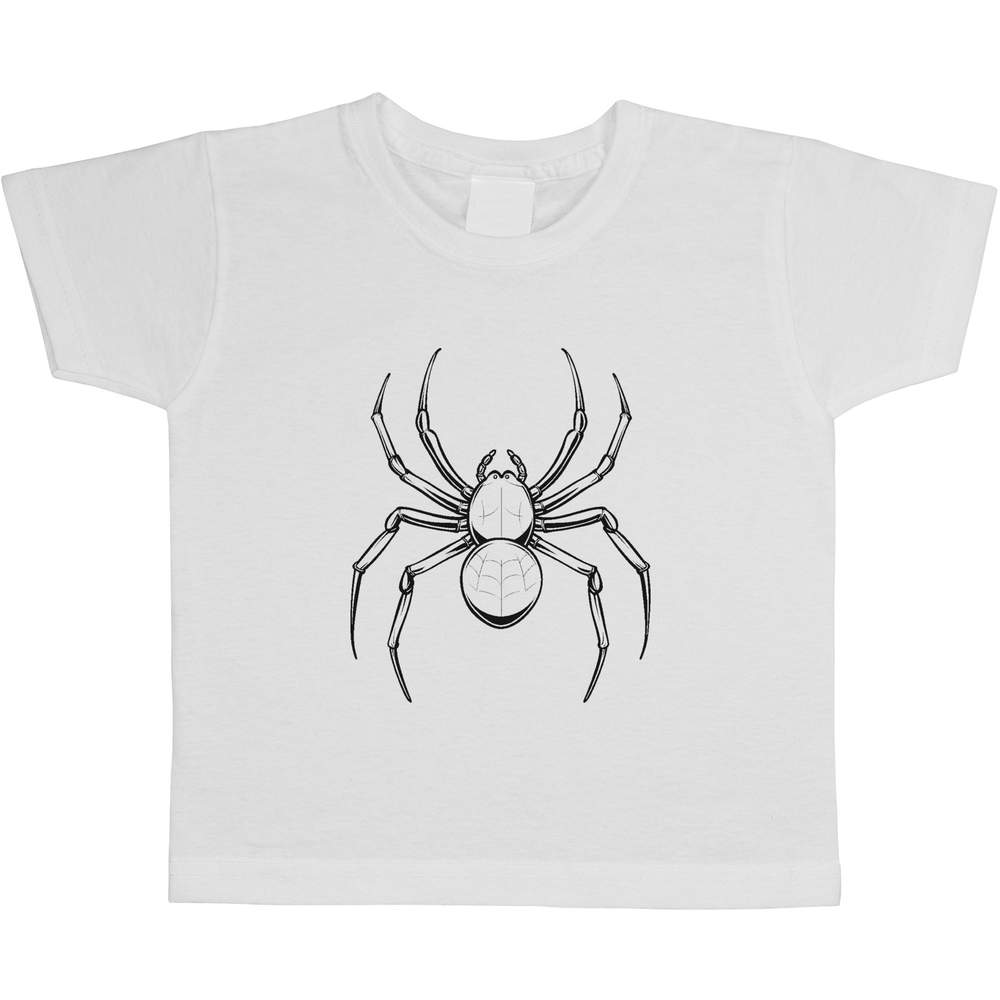 'Spider Top View' Kids Cotton T-Shirt - Graphic Tee / Short Sleeve Top for Boys and Girls (TS048925)