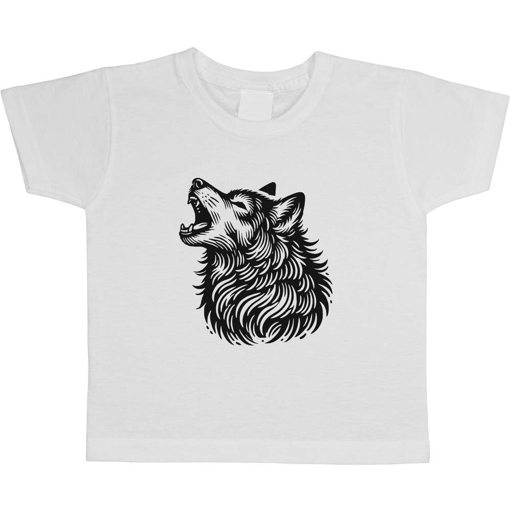 'Howling Wolf' Children's / Kid's Cotton T-Shirts (TS052657)