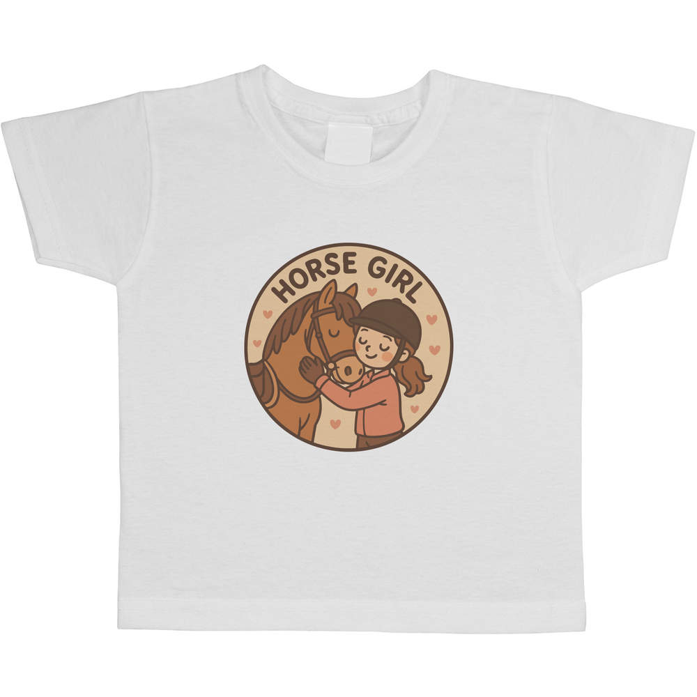 'Horse Girl' Kids Cotton T-Shirt - Graphic Tee / Short Sleeve Top for Boys and Girls (TS054149)