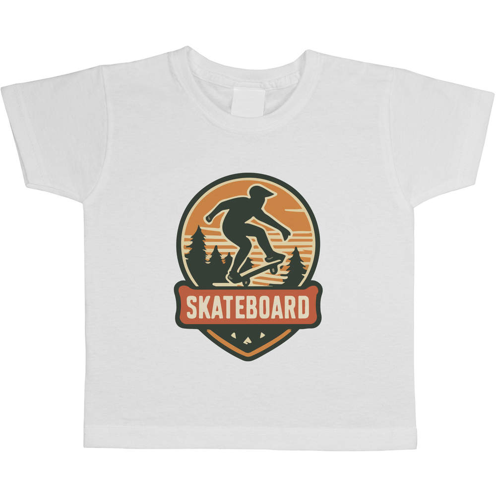 'Skateboarding Emblem Design' Children's / Kid's Cotton T-Shirts (TS055520)