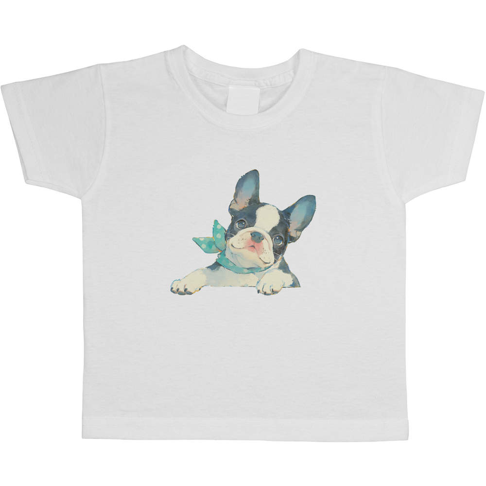 'Happy French Bulldog Puppy' Children's / Kid's Cotton T-Shirts (TS057043)