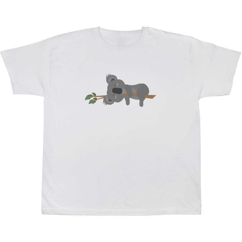 'Sleeping Koala' Kids T-Shirt - White, 5-6 Years - Graphic Tee, 100% Cotton Short Sleeve Top for Boys and Girls (TS00115275)