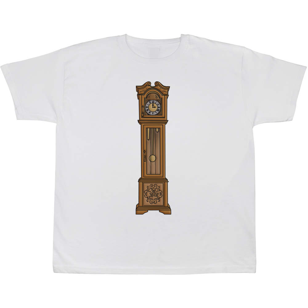 'Grandfather Clock' Kids T-Shirt - White, 5-6 Years - Graphic Tee, 100% Cotton Short Sleeve Top for Boys and Girls (TS00152741)