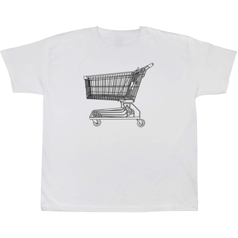 5-6 Years 'Shopping Trolley' Children's / Kid's T-Shirt (White) (TS00304418)