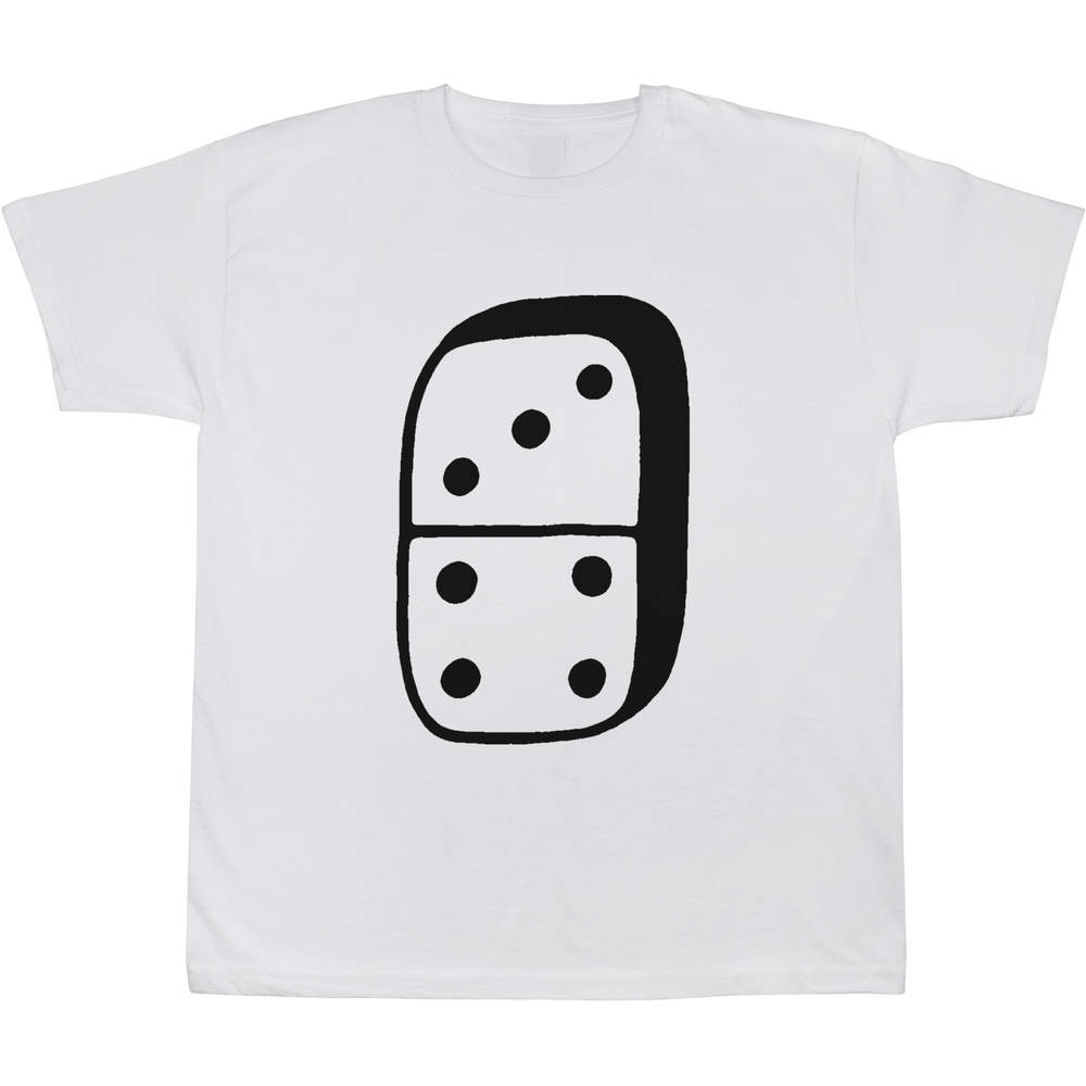 7-8 Years 'Domino Piece' Children's / Kid's T-Shirt (White) (TS00055559)