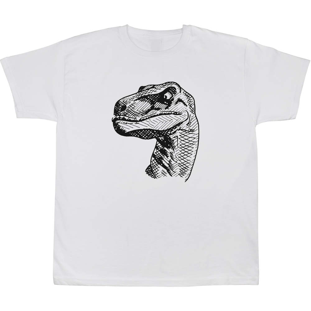 9-11 Years 'Raptor Dinosaur' Children's / Kid's T-Shirt (White) (TS00054708)