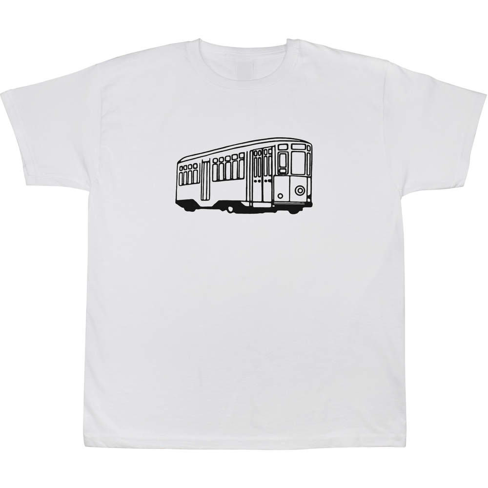 9-11 Years 'Tram Vehicle' Children's / Kid's T-Shirt (White) (TS00068208)